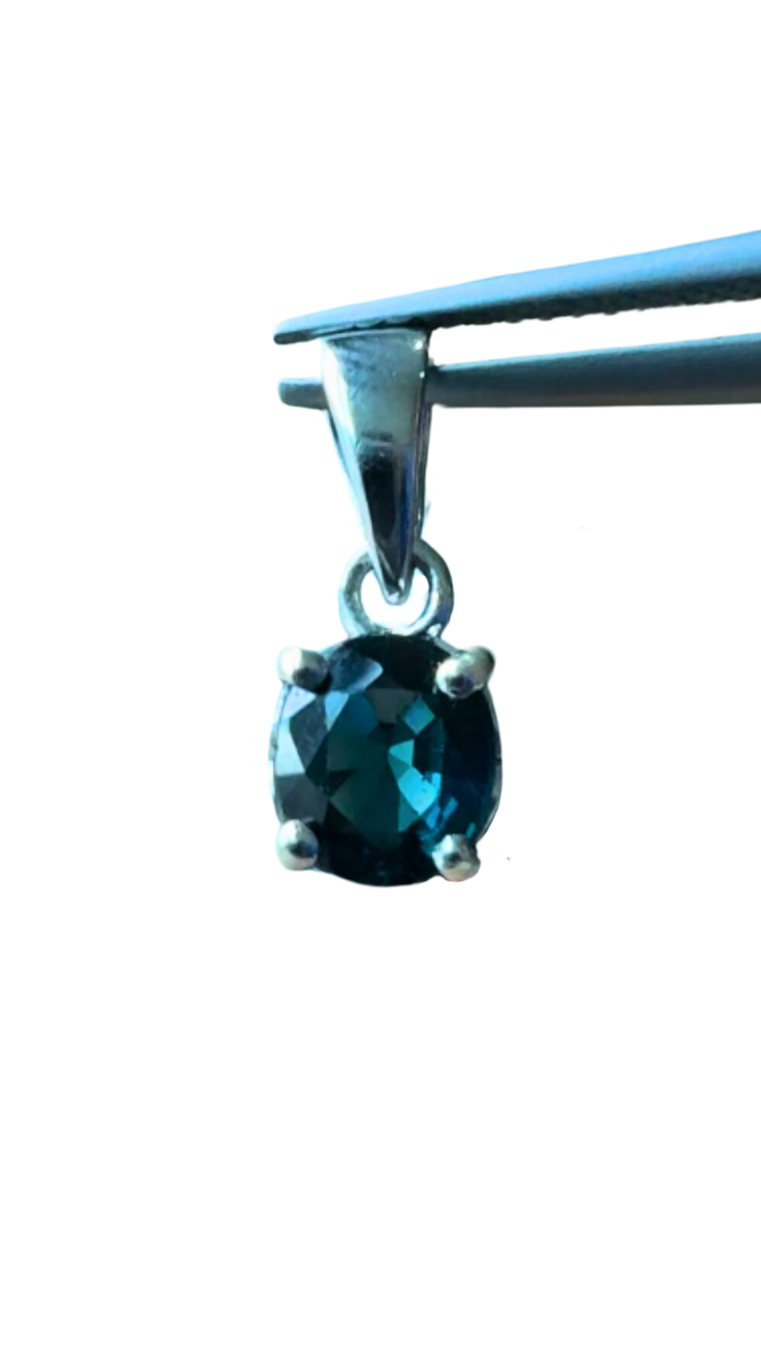 0.65CT Blue Spinel Silver Pendant